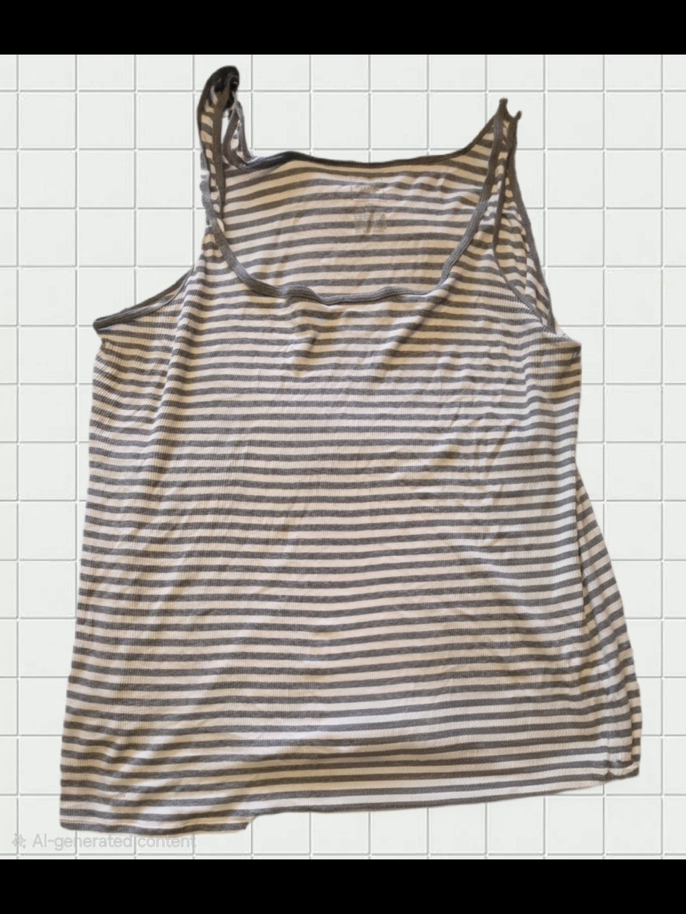 Striped Women's Tank Top - Gray & White